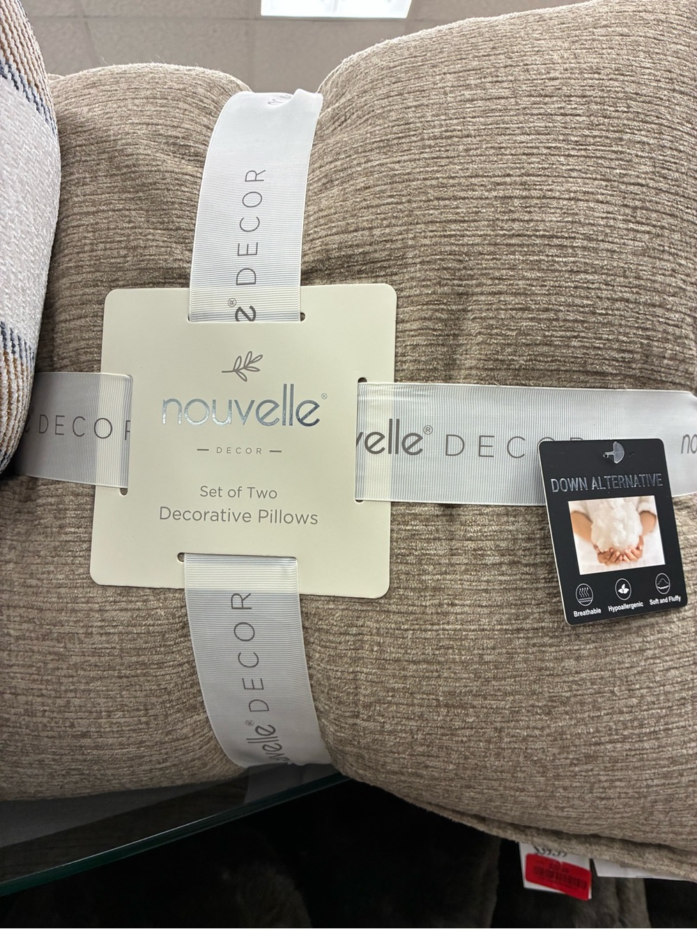 Elle Decor Neutral Beige Textured Decorative Pillow Set
